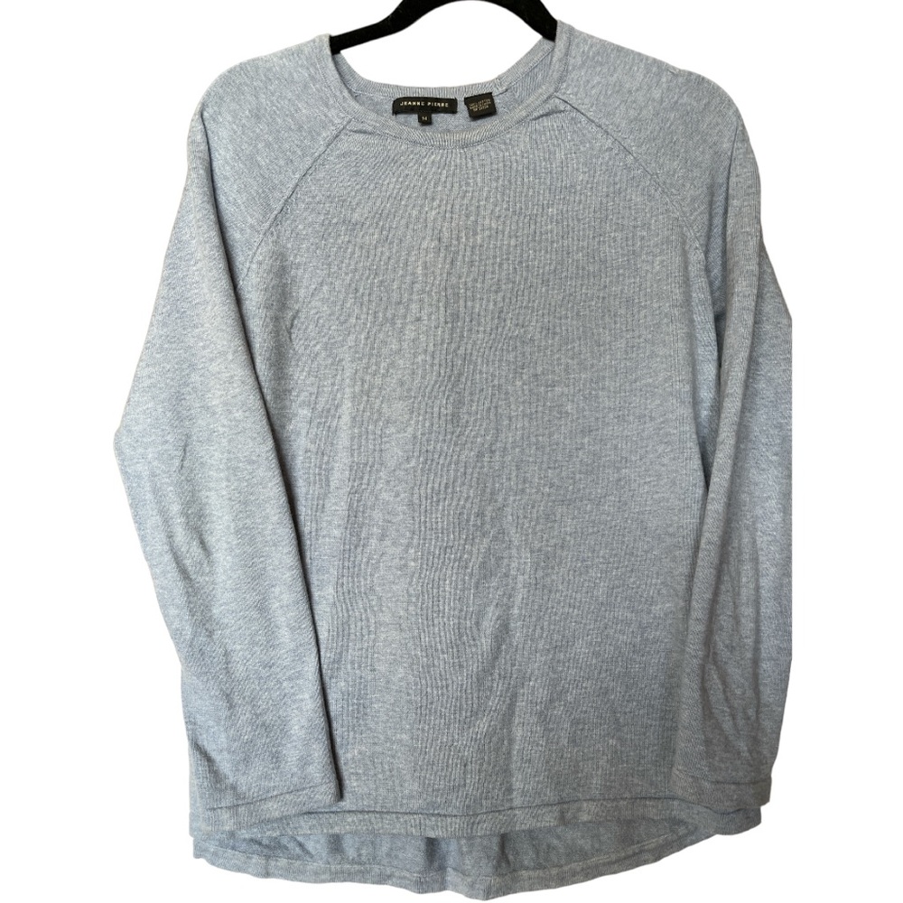 Jeanne Pierre 100 percent cotton sweater in light blue EUC size  M